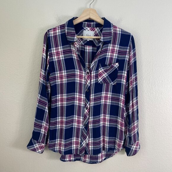 Rails Womens XS Hunter Plaid Button Up Flannel Shirt Long Sleeve Top - Picture 2 of 9